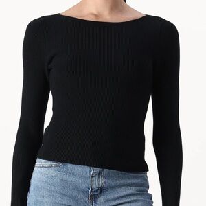 black long sleeve ottoman slash